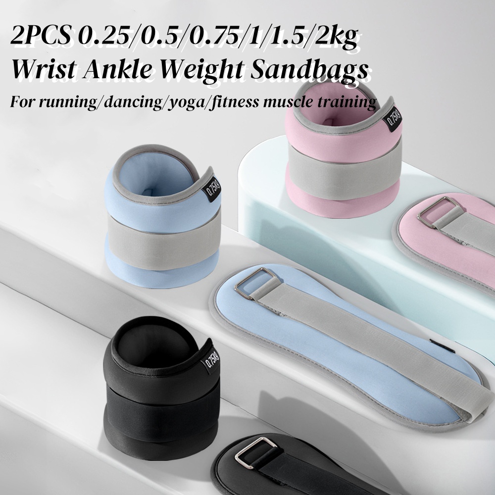 Pilates Ankle Strap - 2 個 0.25/0.5/0.75/1/2 キロ手首足首サンドバッグポータブルフィットネストレーニング重量サンドバッグヨガダンスランニングボディシェイピング