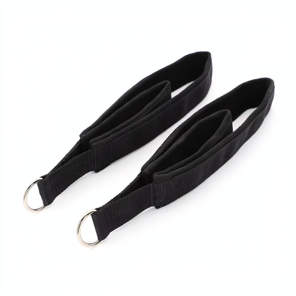 Pilates Ankle Strap - フィットネス用アンクルカフ、リストストラップ。ベール・ピラティスやヨガに最適なダブルループバンド。Dリングコネクター付き。筋力トレーニング用アクセサリー。