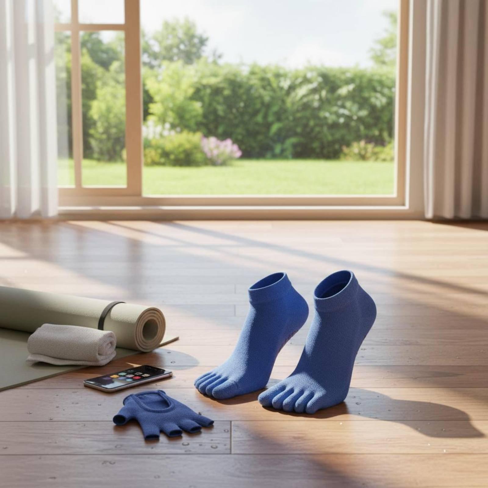 Pilates Is Yoga - 女性用滑り止めスポーツソックス ピラティス コンプレッション グリップソックス ヨガ トゥーソックス