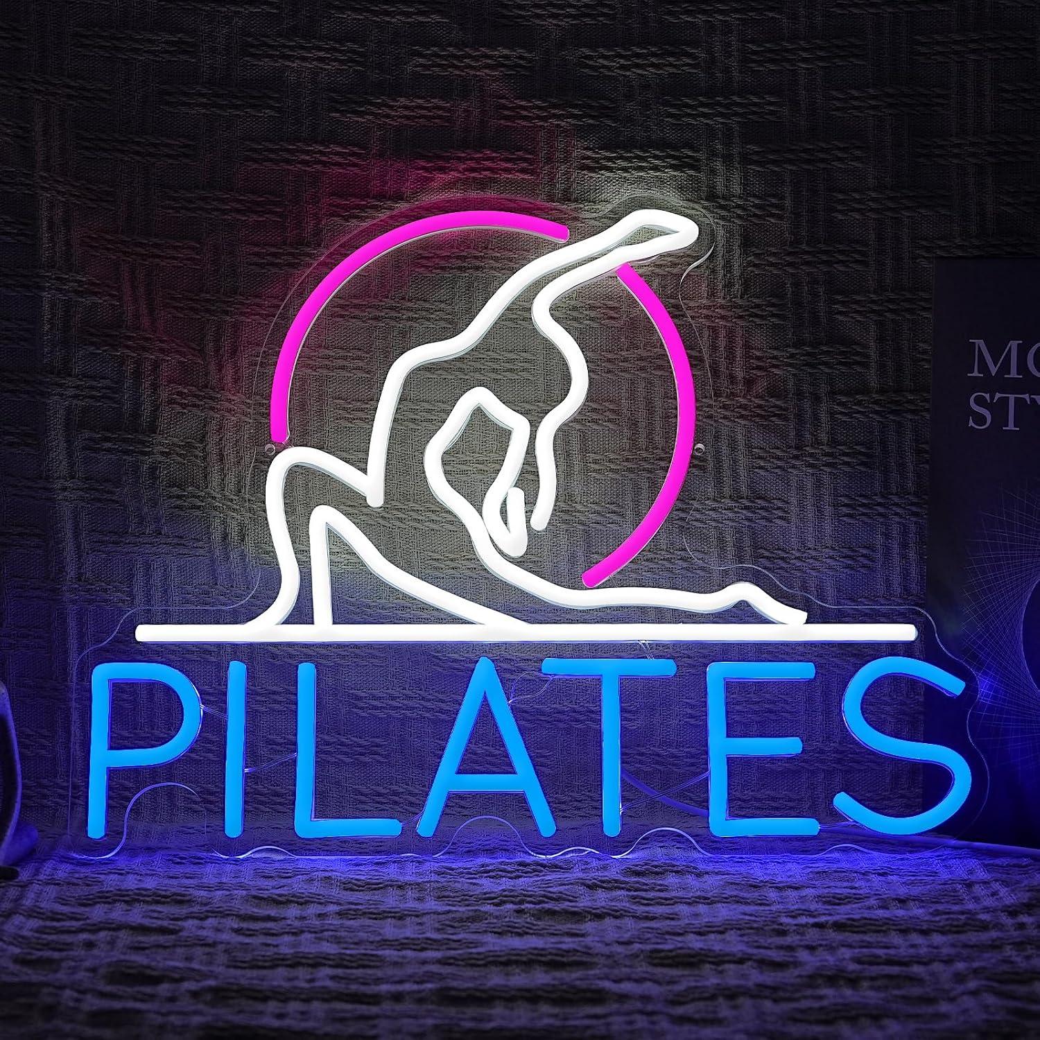Pilates Yoga Room - ヨガピラティスネオンサイン調光可能なLEDライトピラティススタジオジムスポーツフィットネスクラブエクササイズルーム装飾ナイトライトギフト用