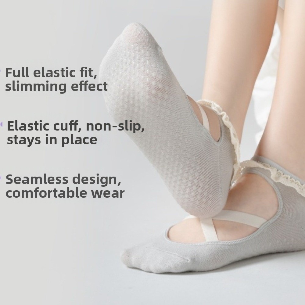 ギフト用ノンスリップヨガソックス、レーストリム、通気性のある - Pilates Ankle Strap のレビューと価格