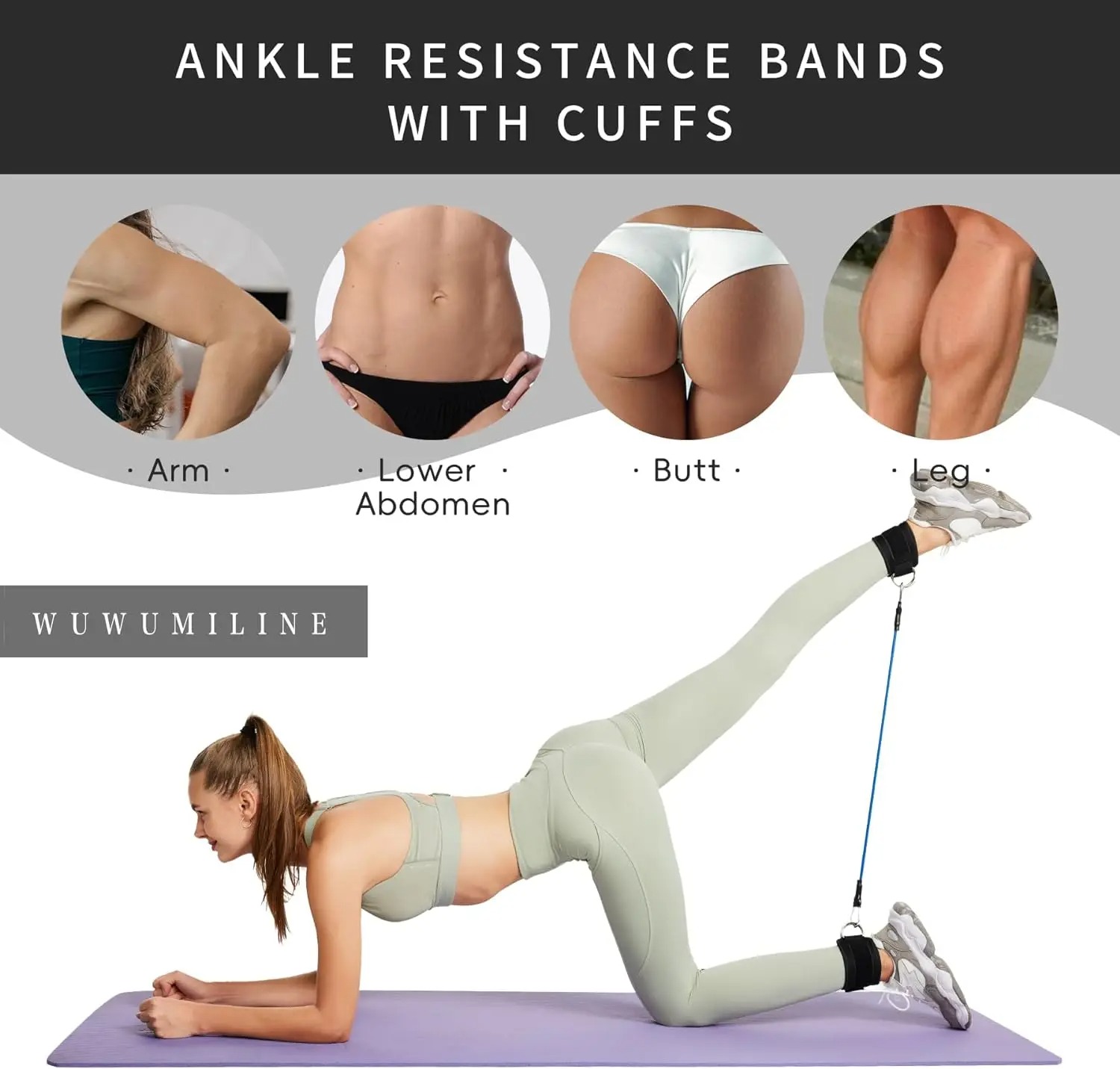 アンクルストラップ付きレジスタンスバンド、フィットネストレー - Pilates Ankle Strap のレビューと価格