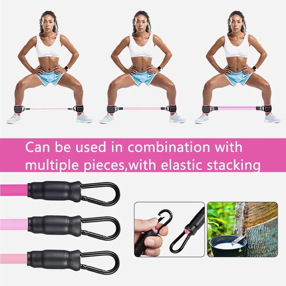 アンクルストラップ付きレジスタンスバンド、フィットネストレー - Pilates Ankle Strap のレビューと価格