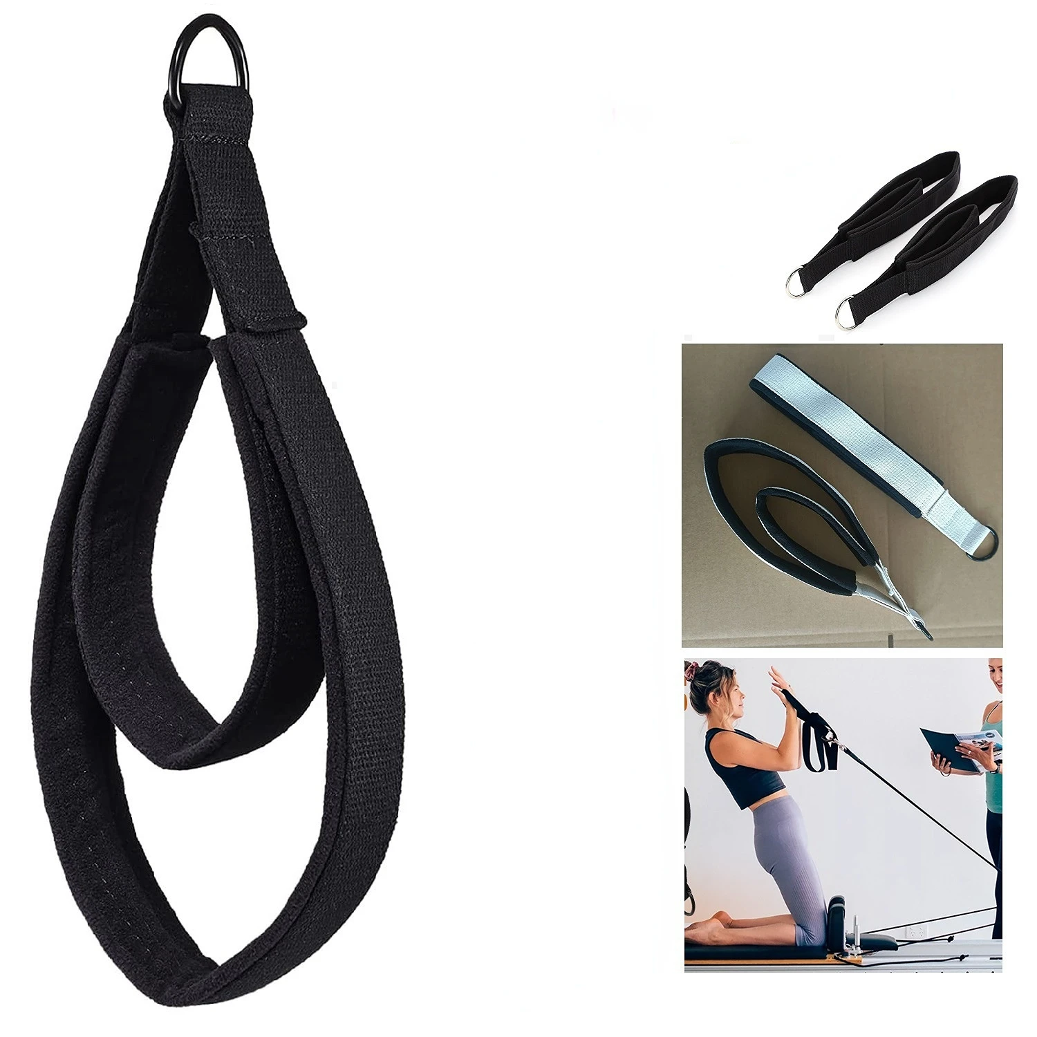 ダブルリング弾性ヨガピラティスベッドエクササイズアクセサリー - Pilates Ankle Strap のレビューと価格
