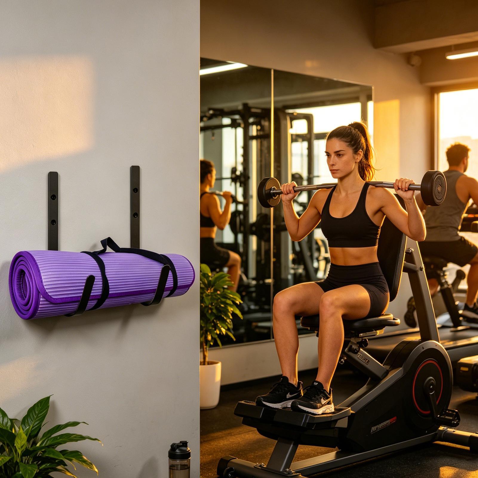 ヨガマット壁掛けフォームローラー棚、曲線デザインのヨガマット - Pilates Yoga Room のレビューと価格