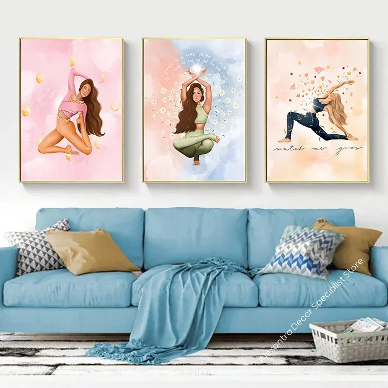 リビングルームの装飾、ヨガの壁の芸術、自由奔放に生きるピラテ - Pilates Yoga Room のレビューと価格