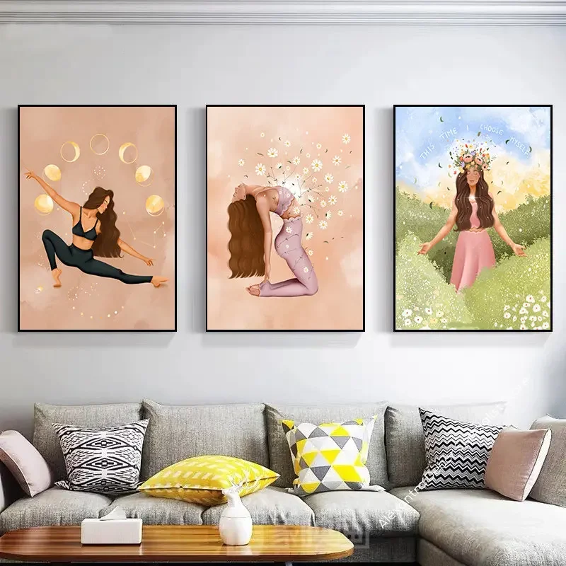 リビングルームの装飾、ヨガの壁の芸術、自由奔放に生きるピラテ - Pilates Yoga Room のレビューと価格