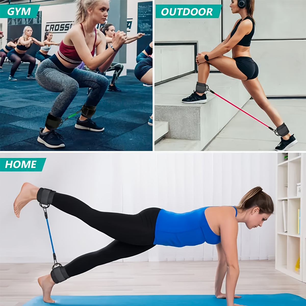 5ピースアンクルレジスタンスバンドセット、調節可能なストラッ - Pilates Ankle Strap のレビューと価格