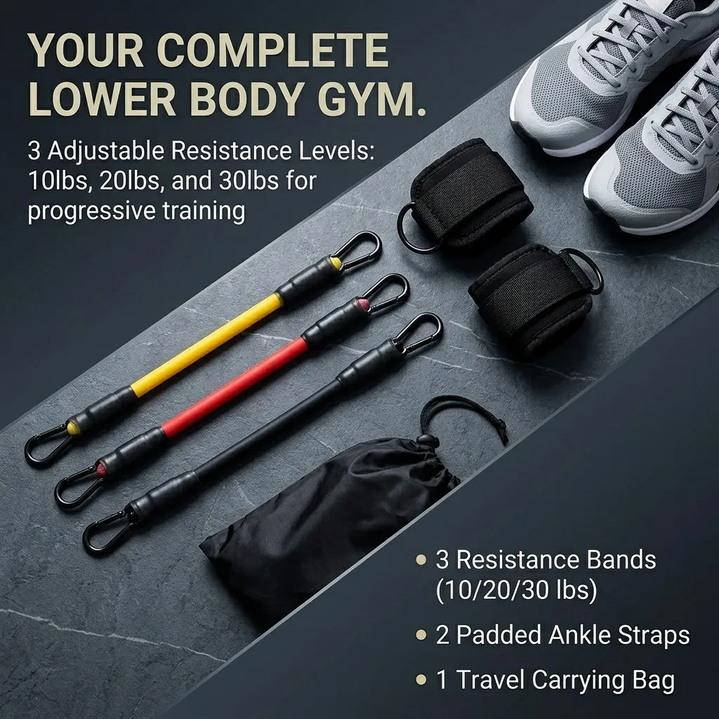 5ピースアンクルレジスタンスバンドセット、調節可能なストラッ - Pilates Ankle Strap のレビューと価格