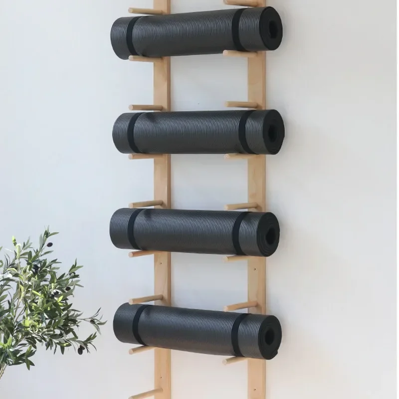 無垢材ヨガマット収納オーガナイザー フィットネス機器 ウォー - Pilates Yoga Room のレビューと価格